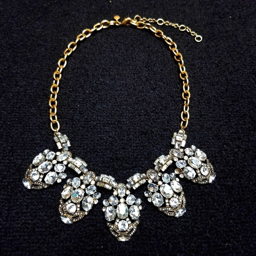 J Crew Gorgeous Rhinestone Statement Necklace - image 1